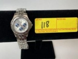 LADIES FOSSIL BLUE WATCH, STAINLESS STEEL,