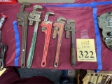 ASSORTED SIZE PIPE WRENCHES