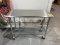 STAINLESS STEEL PREP TABLE ON CASTERS