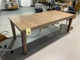 WOOD DINING ROOM TABLE WITH (2) LEAVES