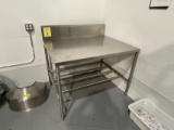 STAINLESS STEEL PREP TABLE WITH BACKSPLASH