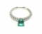 LADIES RING 14K 1CT PRINCESS CUT EMERALD 50 PT VS
