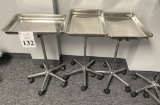 STAINLESS STEEL ROLLING SURGICAL TRAYS