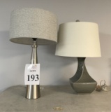 LOT CONSISTING OF TABLE AND FLOOR LAMPS