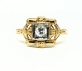 LADIES RING 1930'S 0.30 CT ART-DECO VS H-COLOR 14K RING