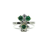 LADIES RING 18K 1CT 75 PT COLUMBIAN EMERALD RING