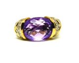 LADIES RING 14K WHITE GOLD PURPLE AMETHYST RING