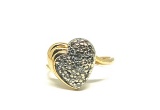 LADIES RING 14K CT HEART STYLE 35 PT DWT RING