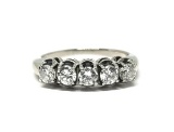 LADIES RING 14K WHITE GOLD 1 CT 1950S STYLE DIAMOND RING