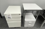 LOT CONSISTING OF SMALL ROLLING METAL CABINET