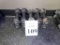 RUBBER COATED HEXAGON 4 LBS. DUMBBELLS (5 PAIRS)