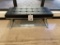 BLACK VINYL BENCH WITH CHROME BASE