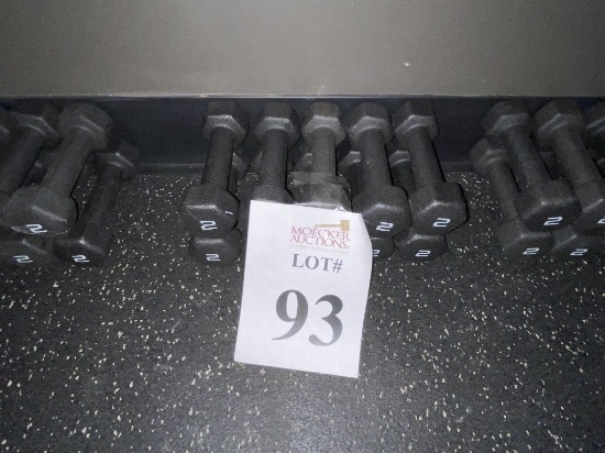 RUBBER COATED HEXAGON 2 LBS. DUMBBELLS (5 PAIRS)