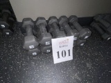 RUBBER COATED HEXAGON 5 LBS. DUMBBELLS (5 PAIRS)