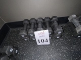 RUBBER COATED HEXAGON 5 LBS. DUMBBELLS (5 PAIRS)