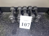RUBBER COATED HEXAGON 4 LBS. DUMBBELLS (5 PAIRS)