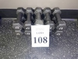 RUBBER COATED HEXAGON 4 LBS. DUMBBELLS (5 PAIRS)