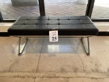 BLACK VINYL BENCH WITH CHROME BASE
