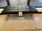 BLACK VINYL BENCH WITH CHROME BASE