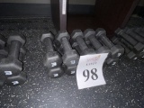 RUBBER COATED HEXAGON 3 LBS. DUMBBELLS (5 PAIRS)