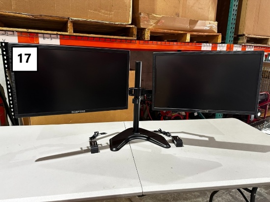 DUAL 24" MONITORS ON STAND