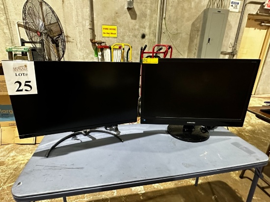 LOT CONSISTING OF (2) 27" MONITORS ON STANDS