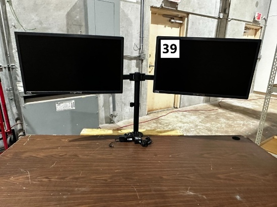 22" MONITORS ON DESK MOUNTS STANDS