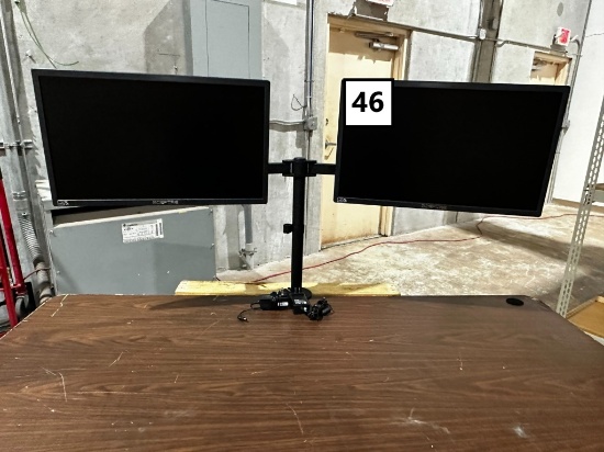 22" MONITORS ON DESK MOUNTS STANDS