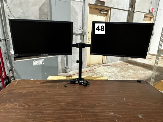 22" MONITORS ON DESK MOUNTS STANDS
