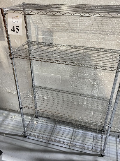 WIRE SHELVING COMMERCIAL GRADE 4-TIER IN CHROME