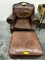 LEATHER CHAIR WITH OTTOMAN