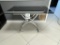 GLASS TOP ADJUSTABLE TABLE WITH CHROME BASE