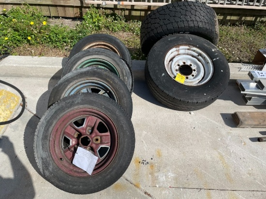 LOT CONSISTING OF (5) WHEELS AND TIRES (1) TIRE