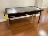 DESK WITH GLASS TOP INSERT