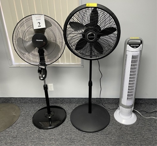 ASSORTED PEDESTAL FANS AND TOWER FAN