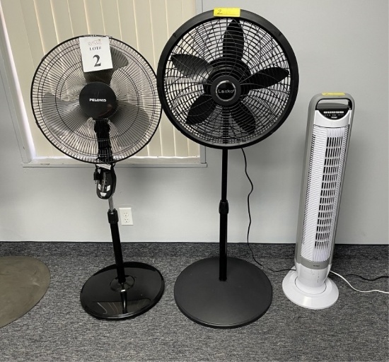 ASSORTED PEDESTAL FANS AND TOWER FAN