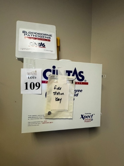 CINTAS METAL FIRST AID KIT CONTAINER WITH CONTENTS