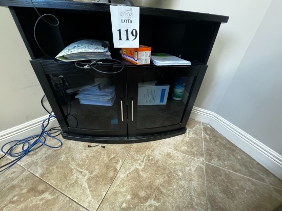 TV STAND WITH GLASS DOORS 39"W X 23"D X 32"H