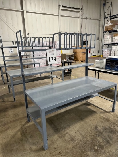 6' X 3' HEAVY DUTY WAREHOUSE WORK TABLE, 3 TIER