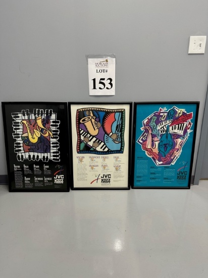 LOT CONSISTING OF (3) JVC JAZZ FRAMED POSTERS