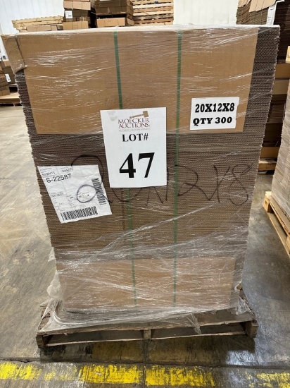 LOT CONSISTING OF (300) ULINE 20" X 12" X 8"