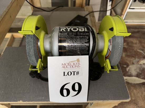 RYOBI BG612G 6" BENCH GRINDER WITH 1/2" ARBOR