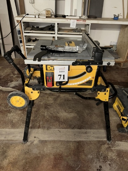 DEWALT DWE7491 TABLE SAW, 10" BLADE, ON STAND
