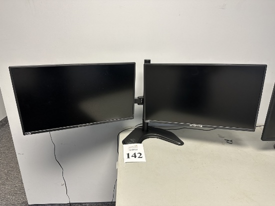 SCEPTRE 24" MONITORS ON DUAL DESK STAND