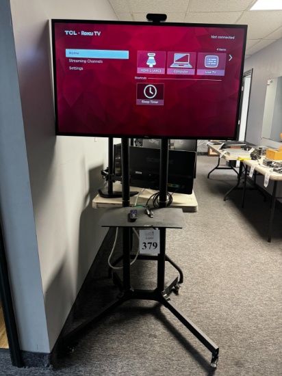 TCL ROKU TV 43" ON ROLLING STAND