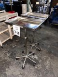 MOBILE STAINLESS STEEL ADJUSTABLE TRAY STANDS