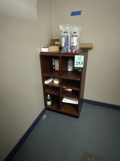 WOOD SHELVING UNIT