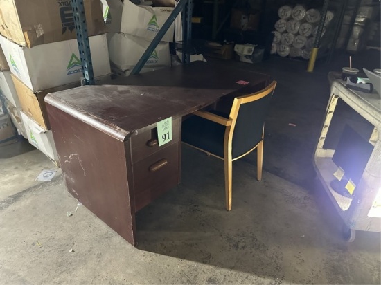 LOT CONSISTING OF DESK AND CHAIR