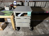ROLLING METAL CART WITH DRAWERS