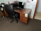 LOT CONSISTING OF DOUBLE PEDESTAL DESK WITH CHAIR